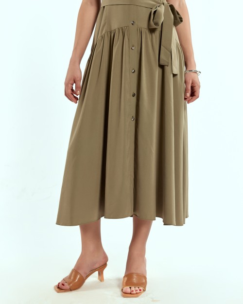 SIXDO Woven Flared Dress for Women